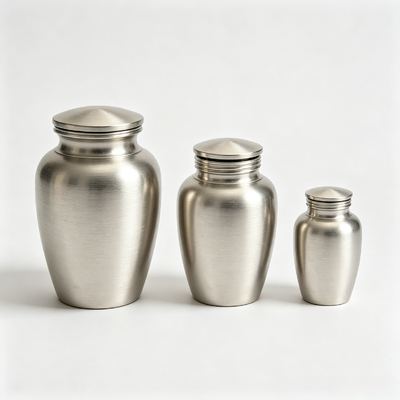 Acquistare Set di urne personalizzate in alluminio filato di fabbrica, urna commemorativa in alluminio multi-misura in argento spazzolato, produttore di filatura di alluminio CNC online manufacture